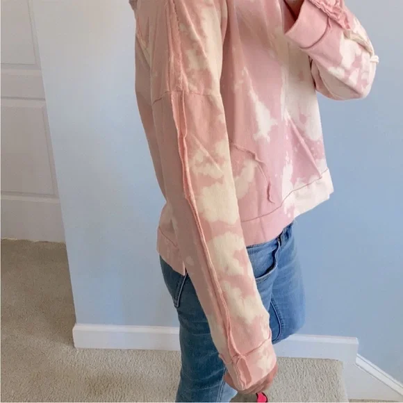 Pink & Cream Tie Dye Hoodie - Picture 6 of 9